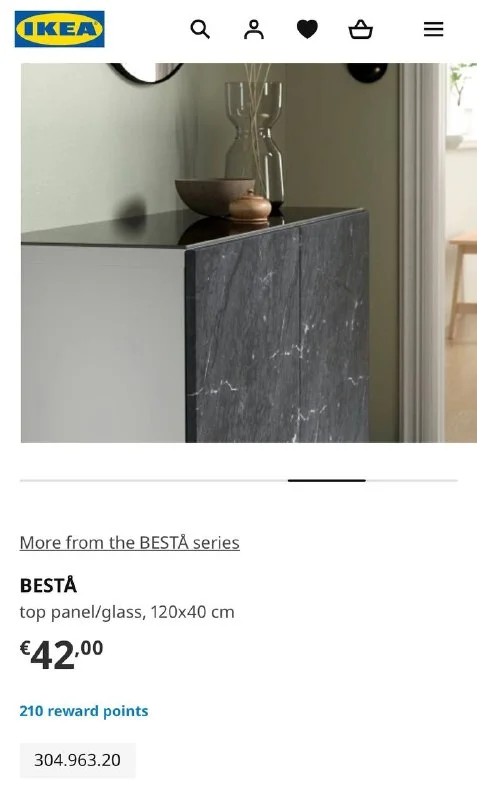 Стеклянная столешница Ikea Besta 120x40