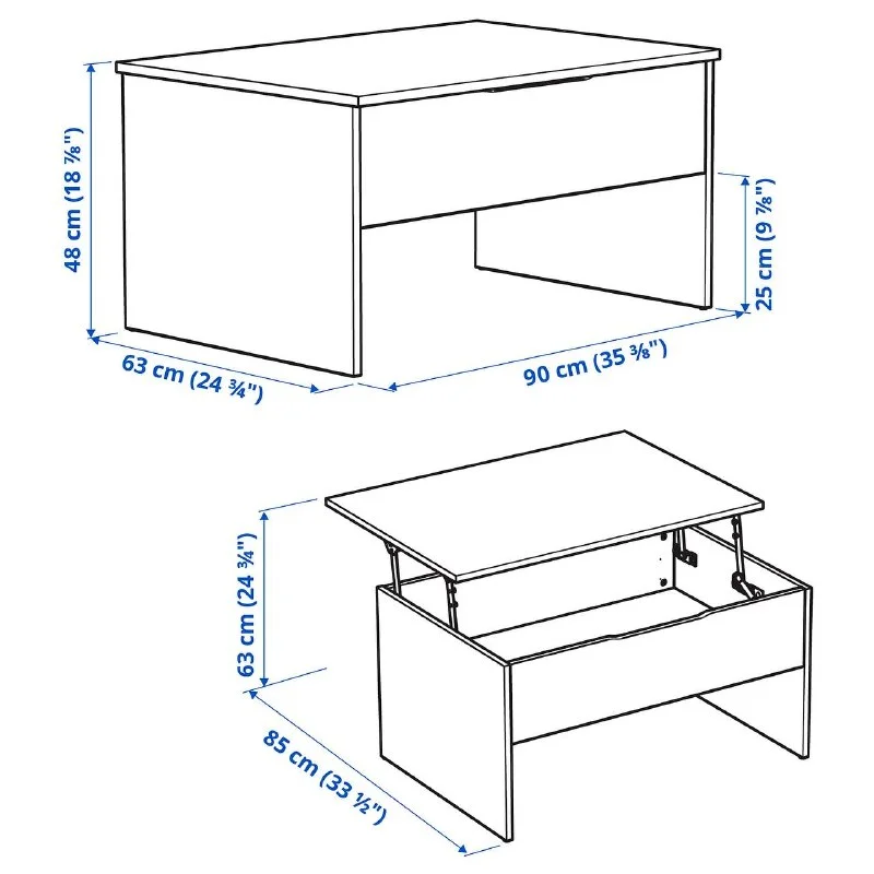 Журнальный стол IKEA ÖSTAVALL с подъёмной столешницей