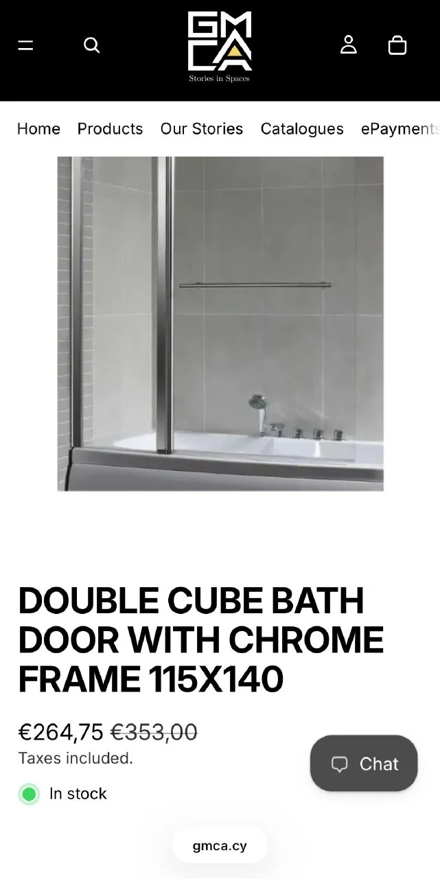 Стеклянная перегородка для ванной Preve Collection Cube