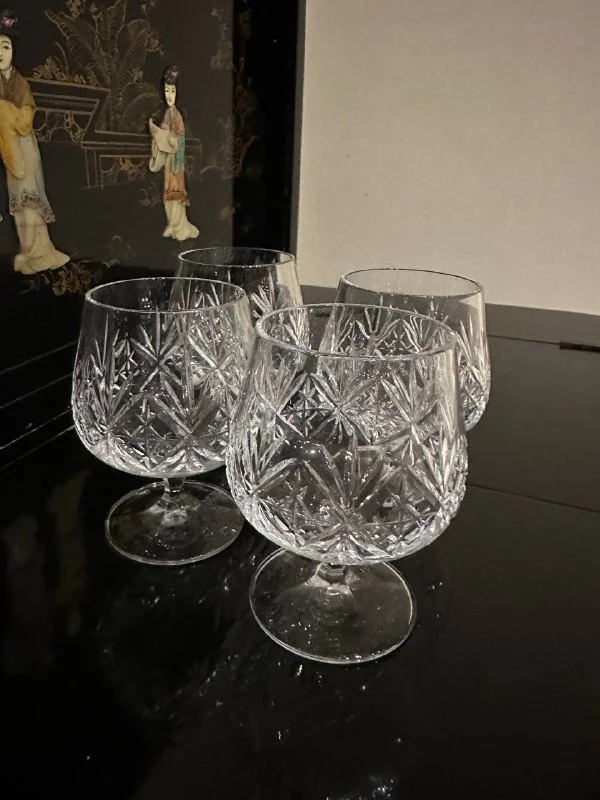 Хрустальные бокалы для коньяка, 4 шт