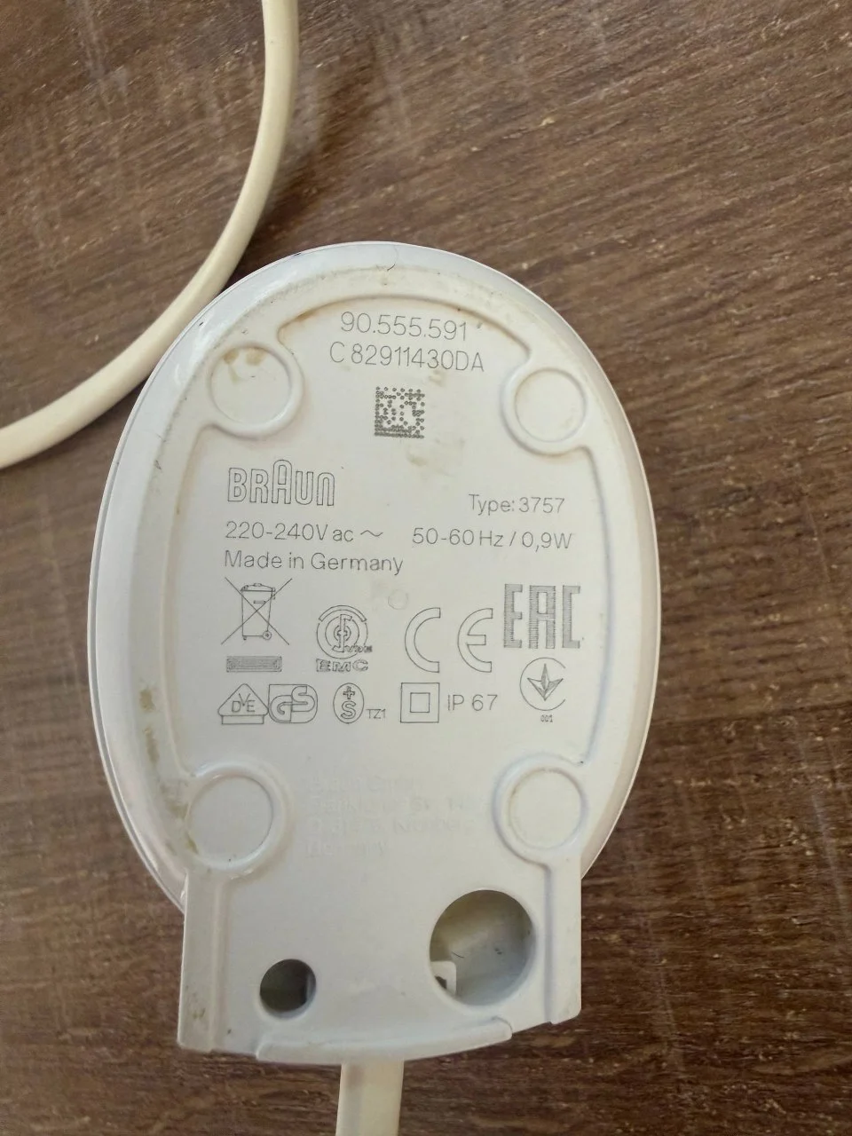 Зарядка для электрической зубной щетки Braun