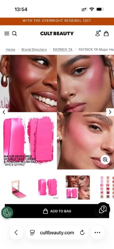 Румяна Patrick Ta Double-Take Crème & Powder Blush в оттенке She’s Giving